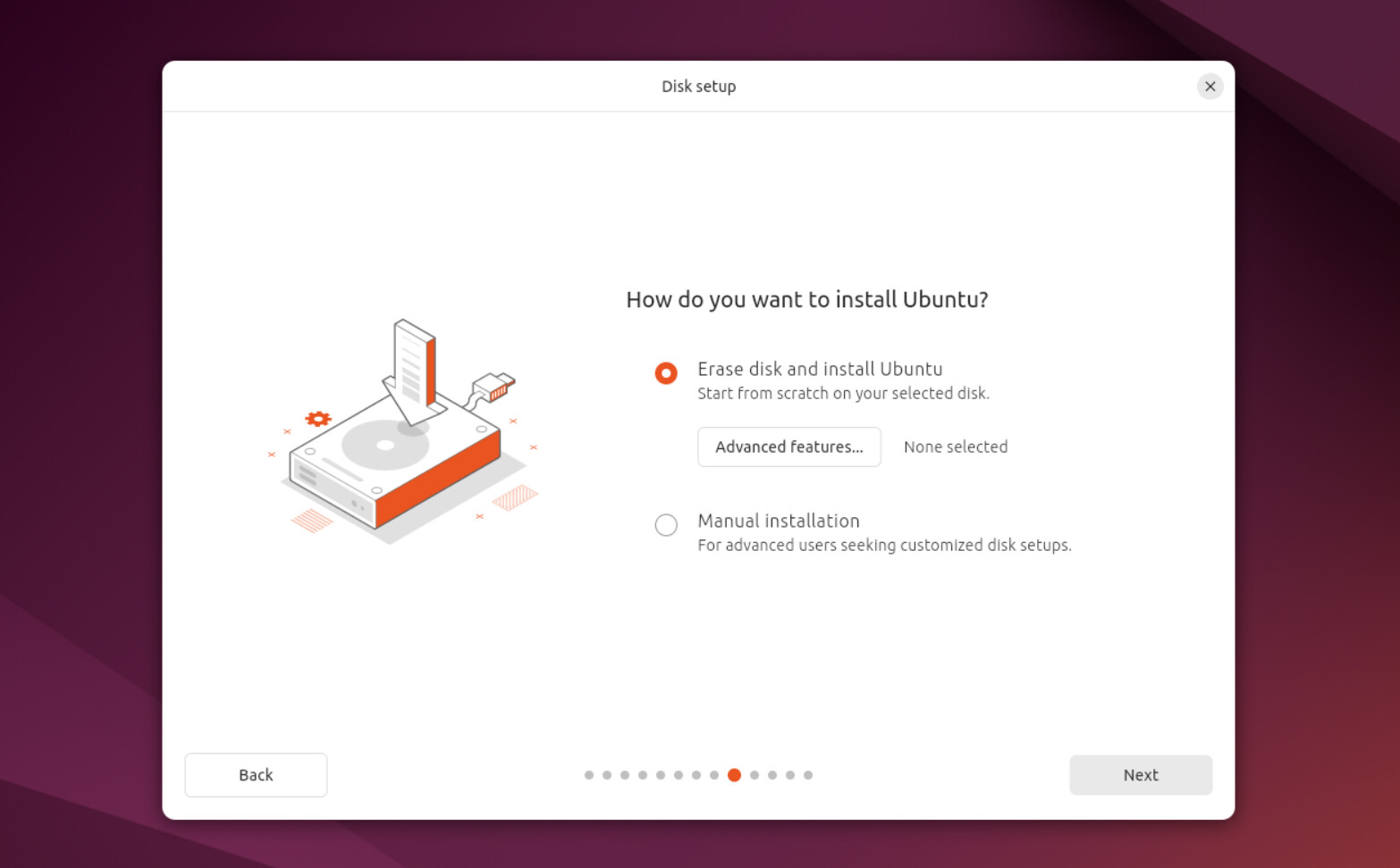 Thiết lập ổ đĩa khi cài Ubuntu